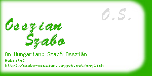 osszian szabo business card